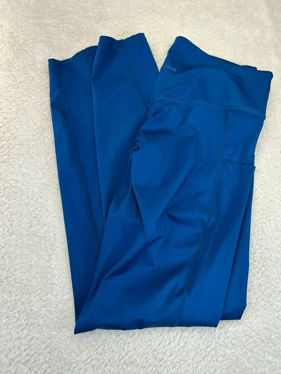 Nova Sport Pants - Nova Sport Womens High-Waist Blue Leggings Size L Polyester/Spandex Blend Good C